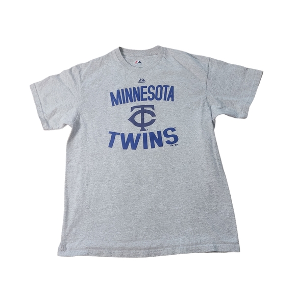 Minnesota Twins Shirt MLB Graphic Tee Gray Large Majestic - Picture 1 of 5
